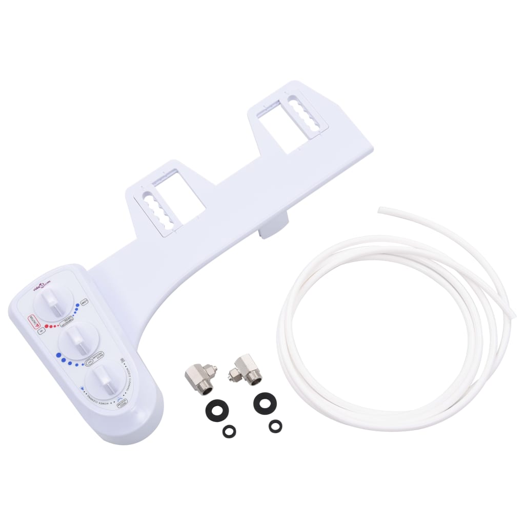 vidaXL Bidet Toilet Seat Attachment Hot Cold Water Dual Nozzles