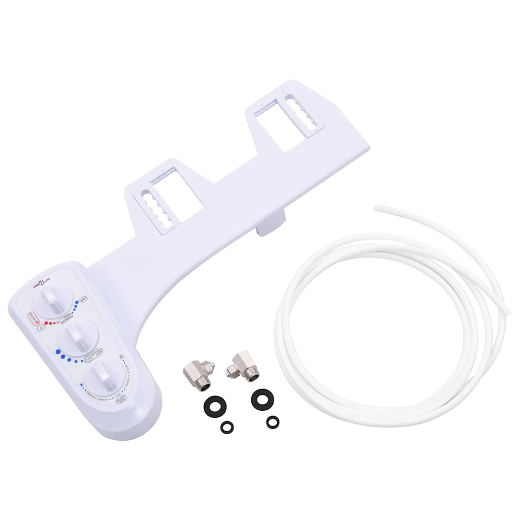 145292 vidaXL Bidet Toilet Seat Attachment Hot Cold Water Dual Nozzles
