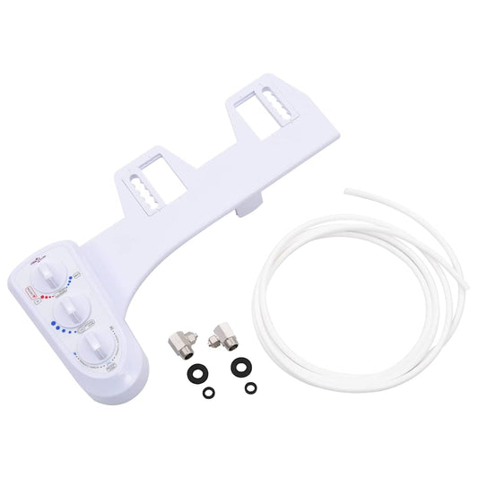 145292 vidaXL Bidet Toilet Seat Attachment Hot Cold Water Dual Nozzles
