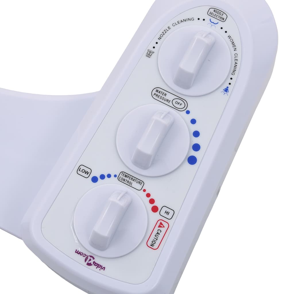 145292 vidaXL Bidet Toilet Seat Attachment Hot Cold Water Dual Nozzles
