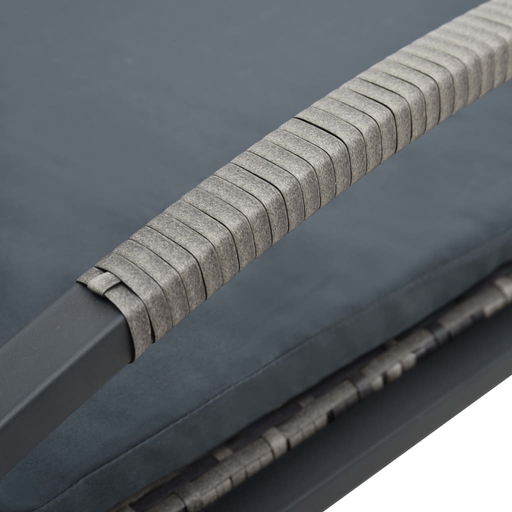 vidaXL Sun Lounger | Anthracite and Grey | PE Rattan and Powder-Coated Steel