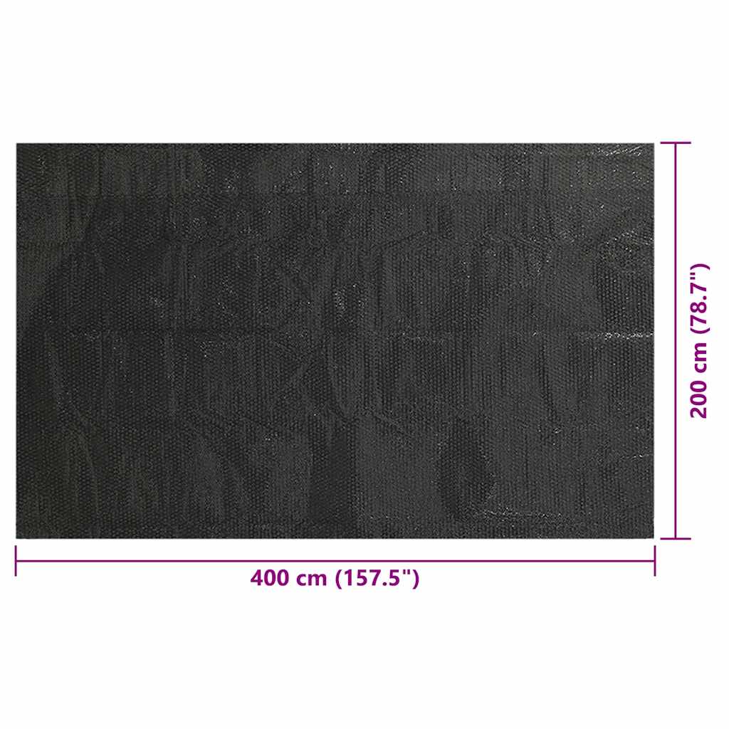 vidaXL Pool Cover | Black | Polyethylene with air chambers | 400 x 200 cm