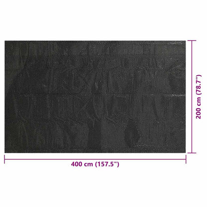 vidaXL Pool Cover | Black | Polyethylene with air chambers | 400 x 200 cm