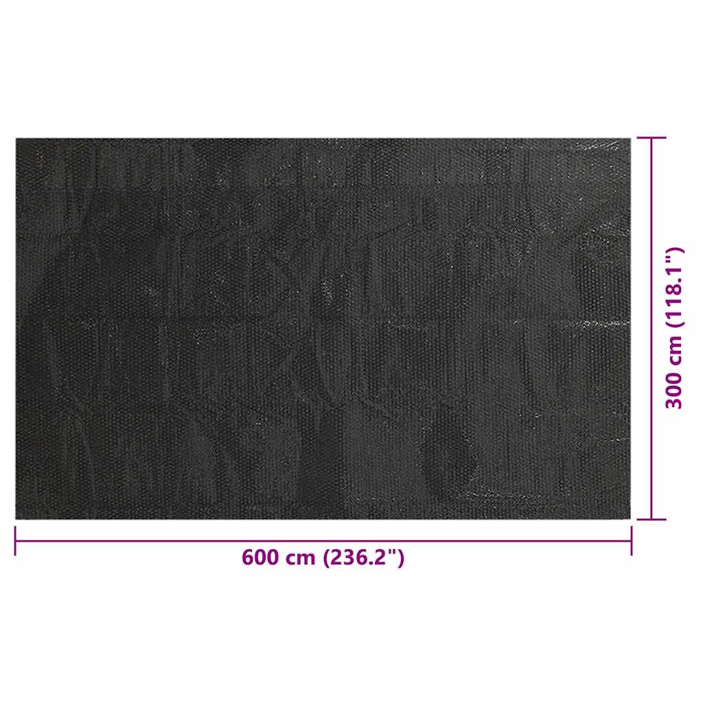 vidaXL Pool Cover | Black | Polyethylene | 600x300 cm | Lightweight | Pool Cover