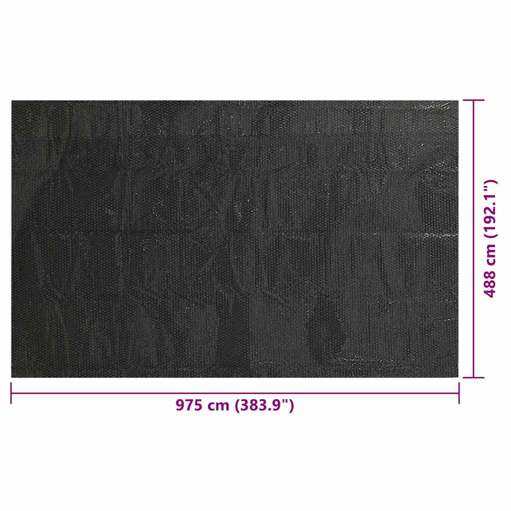 vidaXL Pool Cover | Black | Polyethylene | Large |  Adjustable Armrests