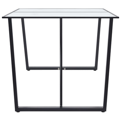 vidaXL Dining Table White 160x80x75 cm Tempered Glass