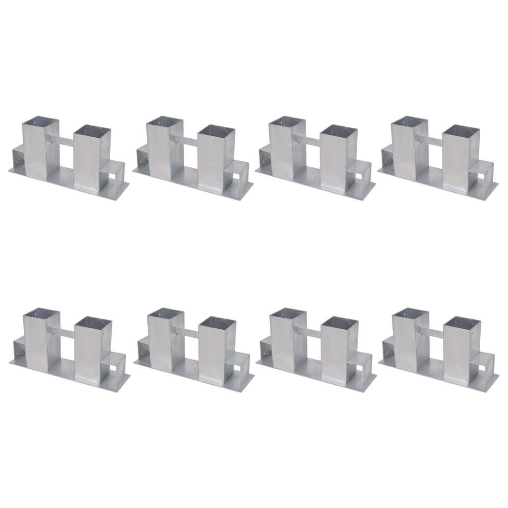 vidaXL Firewood Stacking Aids 8 pcs Steel Silver