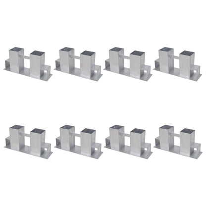 vidaXL Firewood Stacking Aids 8 pcs Steel Silver