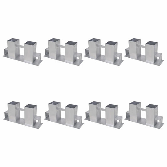 vidaXL Firewood Stacking Aids 8 pcs Steel Silver