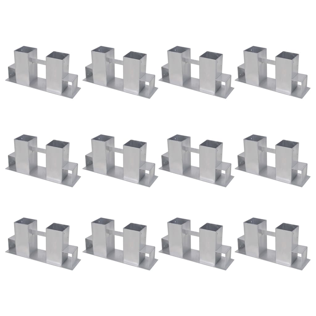 vidaXL Firewood Stacking Aids 12 pcs Steel Silver