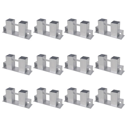 vidaXL Firewood Stacking Aids 12 pcs Steel Silver