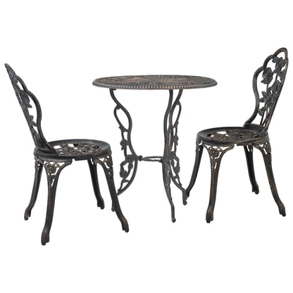 vidaXL Bistro Set | Bronze | Cast Aluminium | Compact | Durable | Bistro Set
