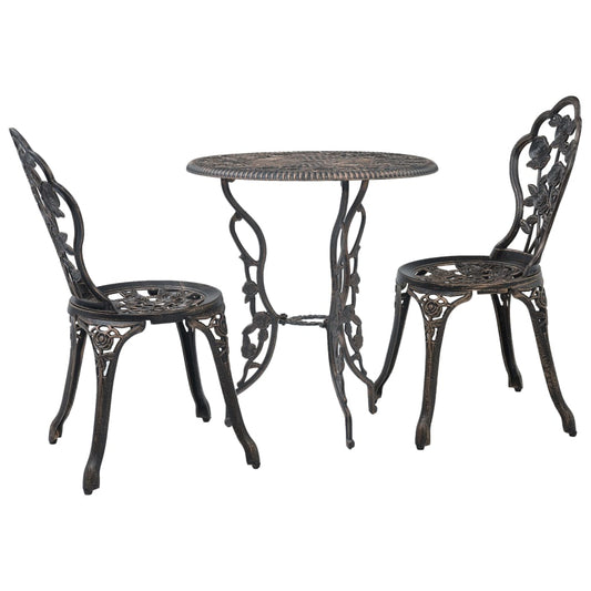 vidaXL Bistro Set | Bronze | Cast Aluminium | Compact | Durable | Bistro Set