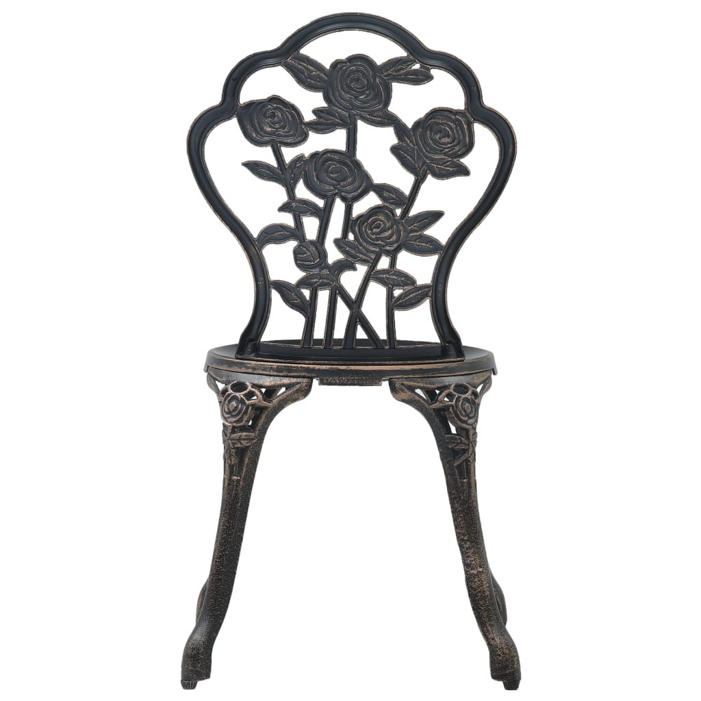 vidaXL Bistro Set | Bronze | Cast Aluminium | Compact | Durable | Bistro Set