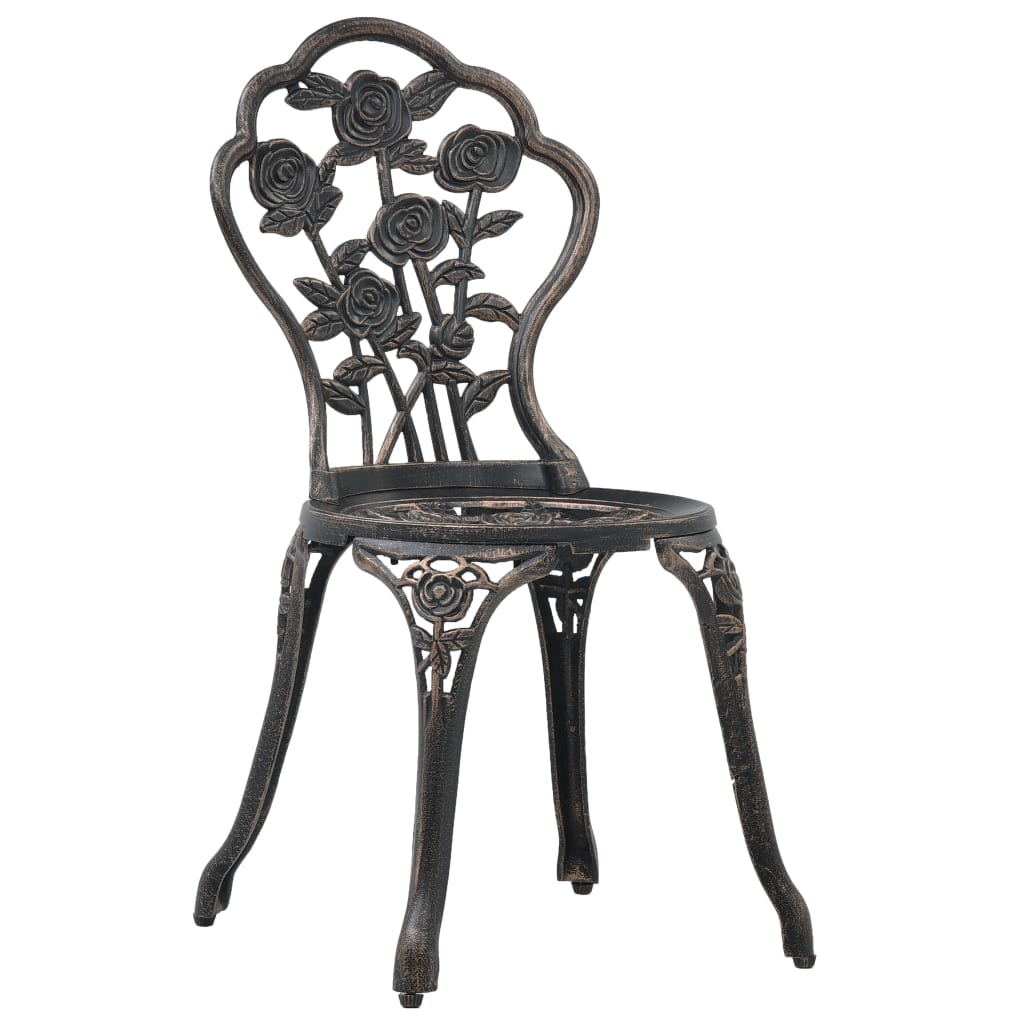 vidaXL Bistro Set | Bronze | Cast Aluminium | Compact | Durable | Bistro Set