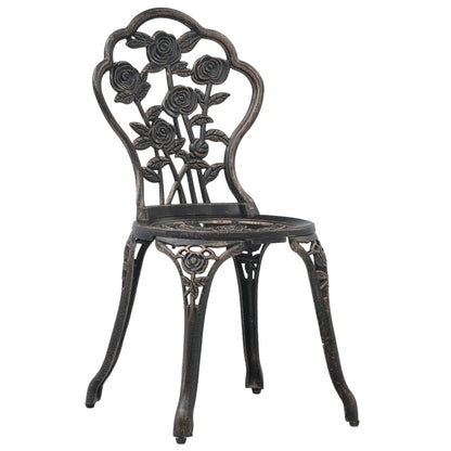 vidaXL Bistro Set | Bronze | Cast Aluminium | Compact | Durable | Bistro Set