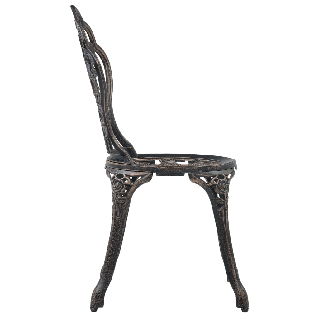 vidaXL Bistro Set | Bronze | Cast Aluminium | Compact | Durable | Bistro Set