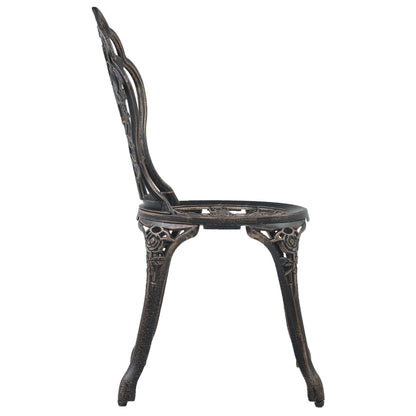 vidaXL Bistro Set | Bronze | Cast Aluminium | Compact | Durable | Bistro Set