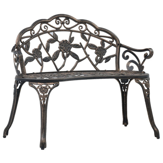 vidaXL Bistro Bench | Bronze | Cast Aluminium, Cast Iron | Medium | Sturdy