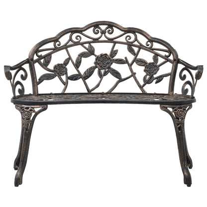 vidaXL Bistro Bench | Bronze | Cast Aluminium, Cast Iron | Medium | Sturdy