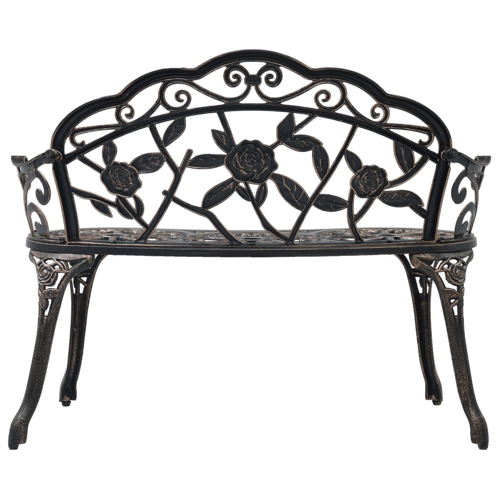 vidaXL Bistro Bench | Bronze | Cast Aluminium, Cast Iron | Medium | Sturdy