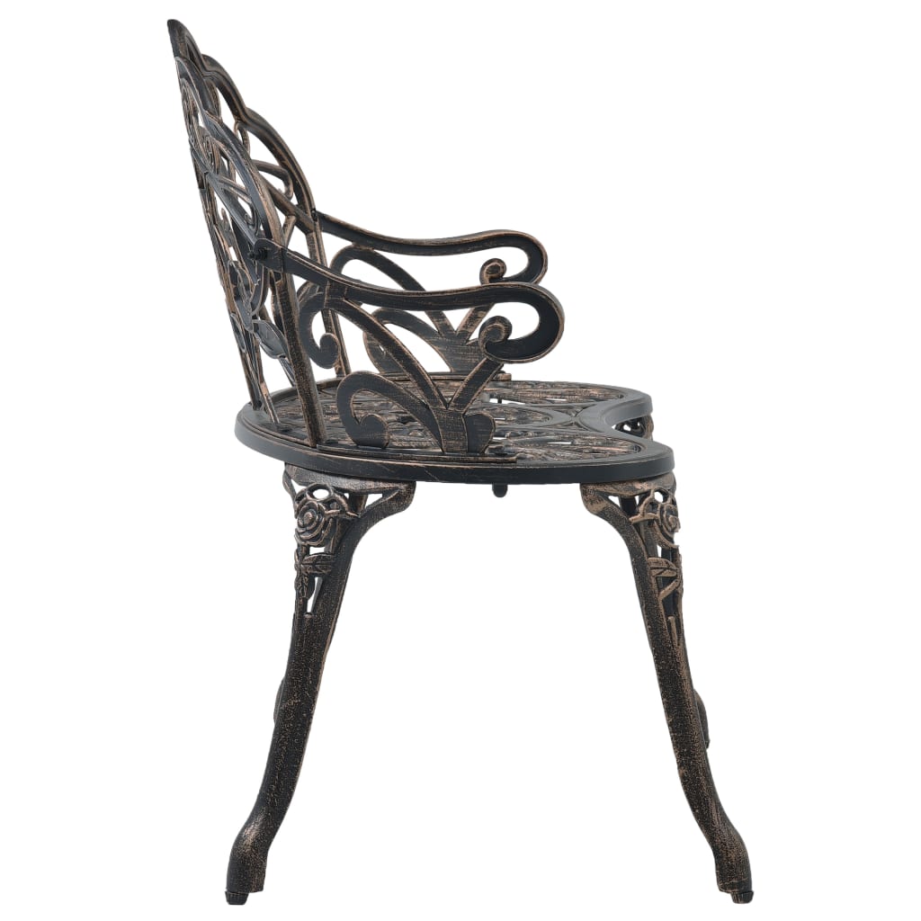 vidaXL Bistro Bench | Bronze | Cast Aluminium, Cast Iron | Medium | Sturdy