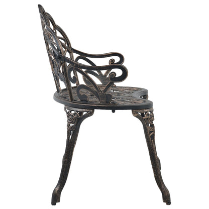 vidaXL Bistro Bench | Bronze | Cast Aluminium, Cast Iron | Medium | Sturdy