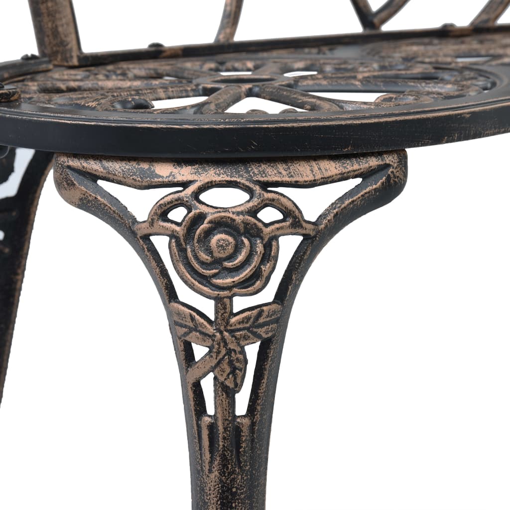 vidaXL Bistro Bench | Bronze | Cast Aluminium, Cast Iron | Medium | Sturdy