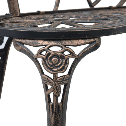 vidaXL Bistro Bench | Bronze | Cast Aluminium, Cast Iron | Medium | Sturdy