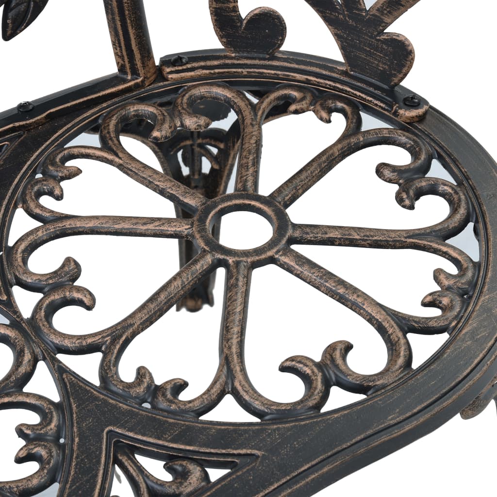 vidaXL Bistro Bench | Bronze | Cast Aluminium, Cast Iron | Medium | Sturdy