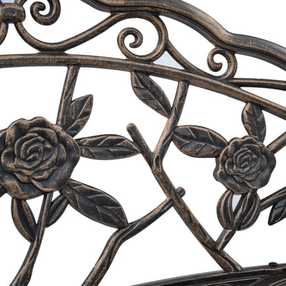 vidaXL Bistro Bench | Bronze | Cast Aluminium, Cast Iron | Medium | Sturdy