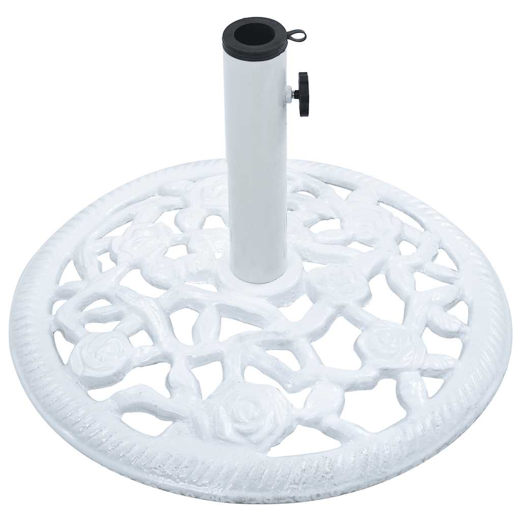 vidaXL Umbrella Base White 12 kg 48 cm Cast Iron