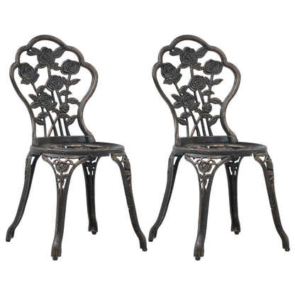 vidaXL Bistro Chair | Set of 2 | Bronze | Cast aluminium | Regular | Durable