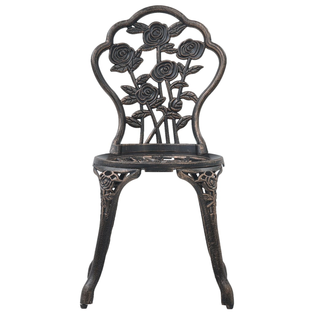 vidaXL Bistro Chair | Set of 2 | Bronze | Cast aluminium | Regular | Durable