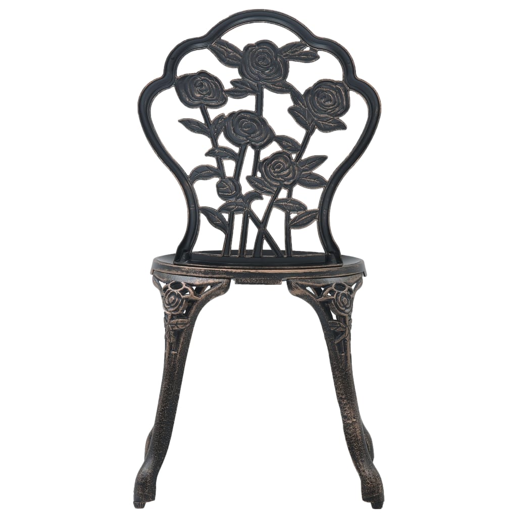 vidaXL Bistro Chair | Set of 2 | Bronze | Cast aluminium | Regular | Durable