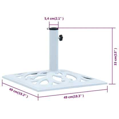 vidaXL Umbrella Base White 12 kg 49 cm Cast Iron