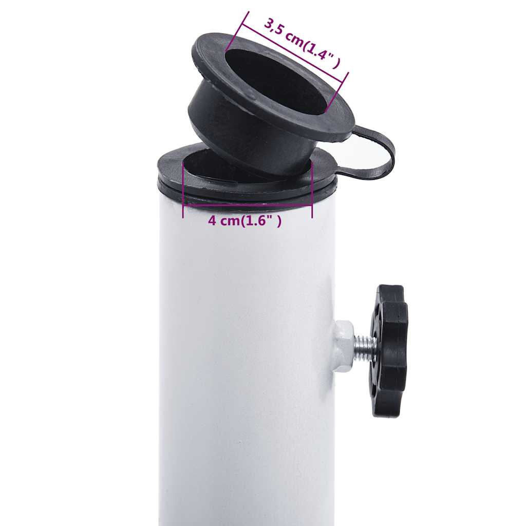 vidaXL Umbrella Base White 12 kg 49 cm Cast Iron