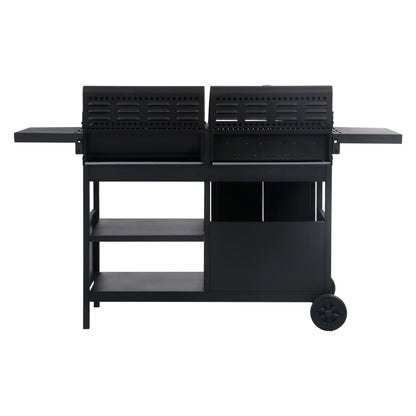 vidaXL Gas Charcoal Combo Grill with 3 Burners