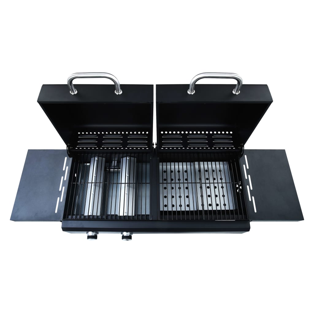 vidaXL Gas Charcoal Combo Grill with 3 Burners