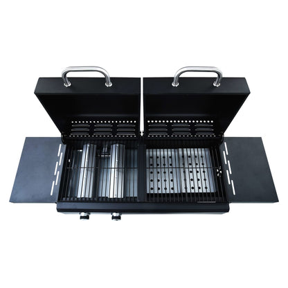 vidaXL Gas Charcoal Combo Grill with 3 Burners