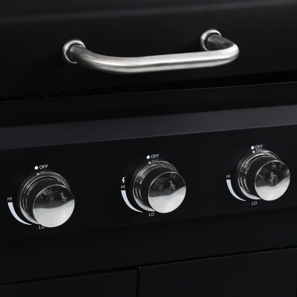 vidaXL Gas Charcoal Combo Grill with 3 Burners