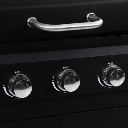 vidaXL Gas Charcoal Combo Grill with 3 Burners