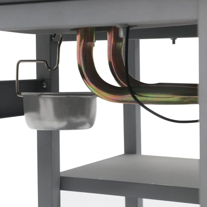 vidaXL Gas BBQ Grill with 3-layer Side Table Black and Silver