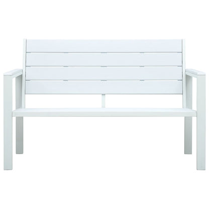 vidaXL Garden Bench | White | HDPE and Steel | 120 cm |  Durable  | Garden Bench