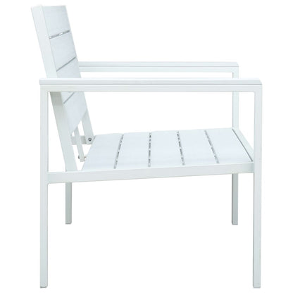 vidaXL Garden Bench | White | HDPE and Steel | 120 cm |  Durable  | Garden Bench