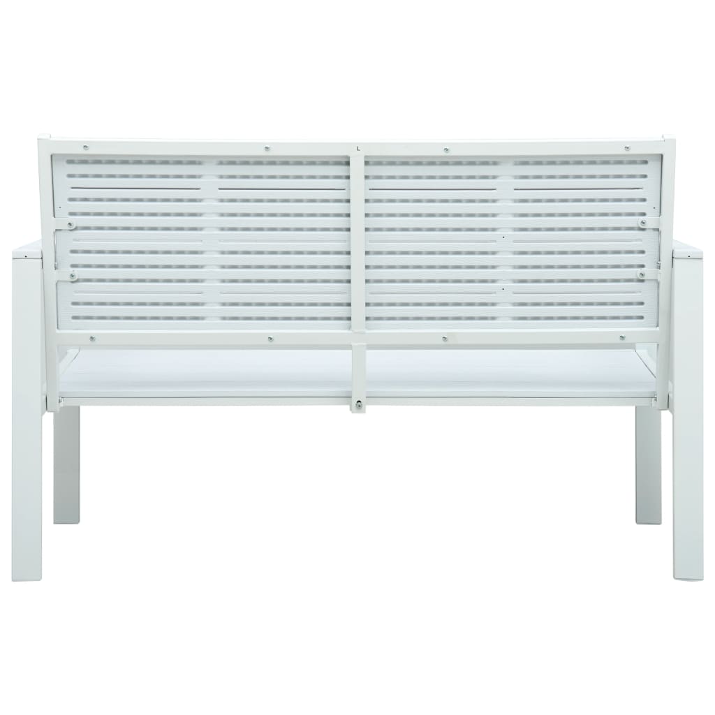 vidaXL Garden Bench | White | HDPE and Steel | 120 cm |  Durable  | Garden Bench