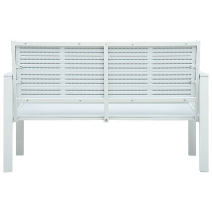 vidaXL Garden Bench | White | HDPE and Steel | 120 cm |  Durable  | Garden Bench