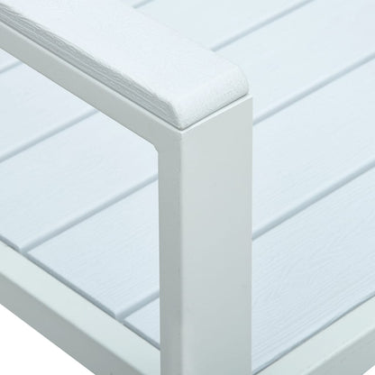 vidaXL Garden Bench | White | HDPE and Steel | 120 cm |  Durable  | Garden Bench