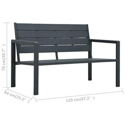 vidaXL Garden Bench | Grey | HDPE | Medium | Durable | Garden Bench