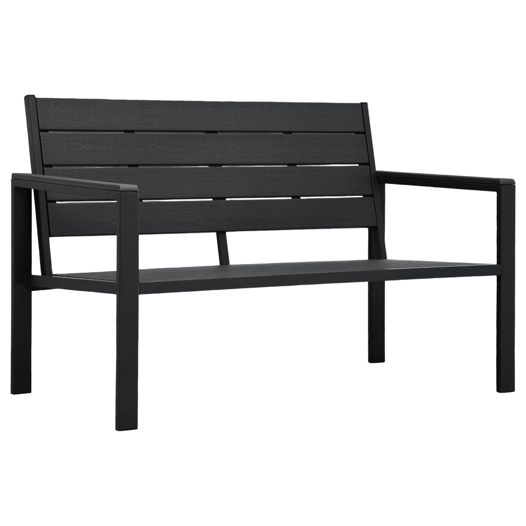 vidaXL Garden Bench | Black | HDPE | 120 cm long |  Durable  | Garden Bench